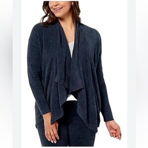 Barefoot Dreams Bamboo Chic Lite knit cardigan. - black